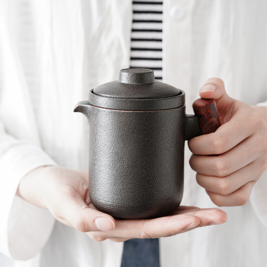 Wooden Side-Handle Travel Tea Set