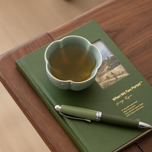 Longquan Celadon Gongfu Tea Set – Five Floral Porcelain Cups