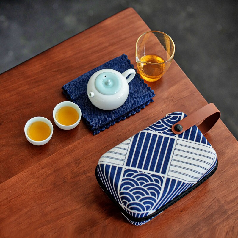 Safe Journey Celadon Travel Tea Set