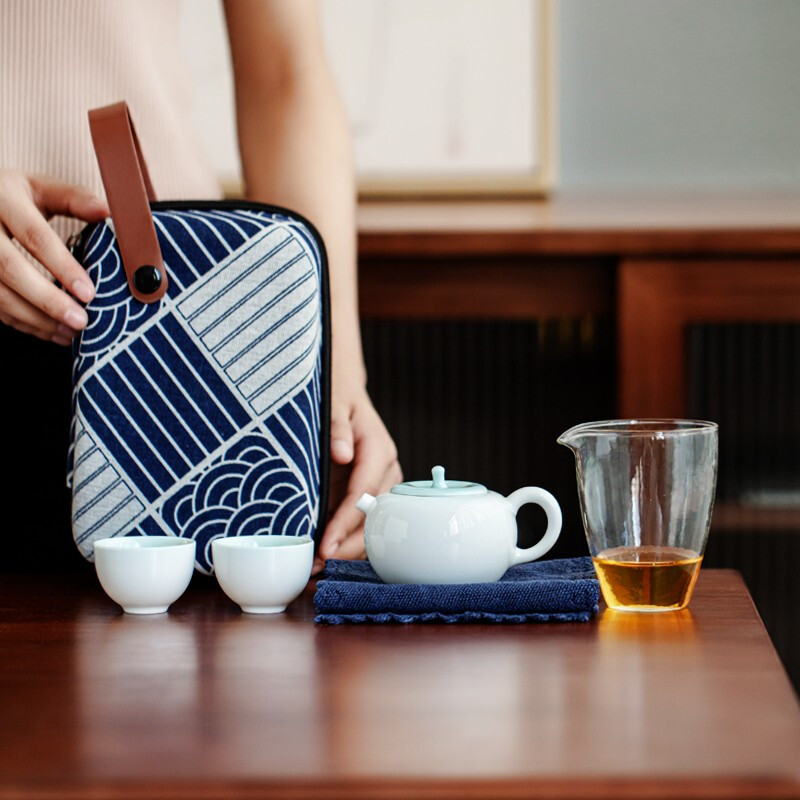 Safe Journey Celadon Travel Tea Set