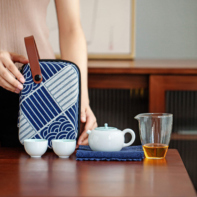 Safe Journey Celadon Travel Tea Set