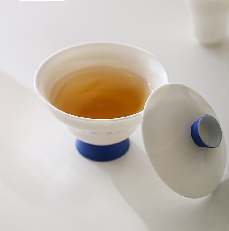 White Porcelain Blessed Fortune Gaiwan Tea Set