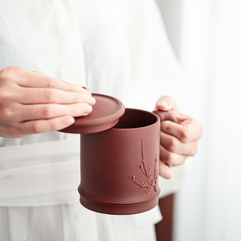 Yixing Tea Cup with Plum Blossoms in Snow