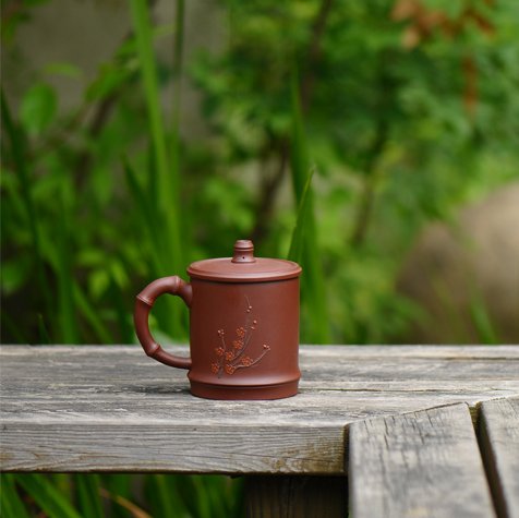Yixing Tea Cup with Plum Blossoms in Snow